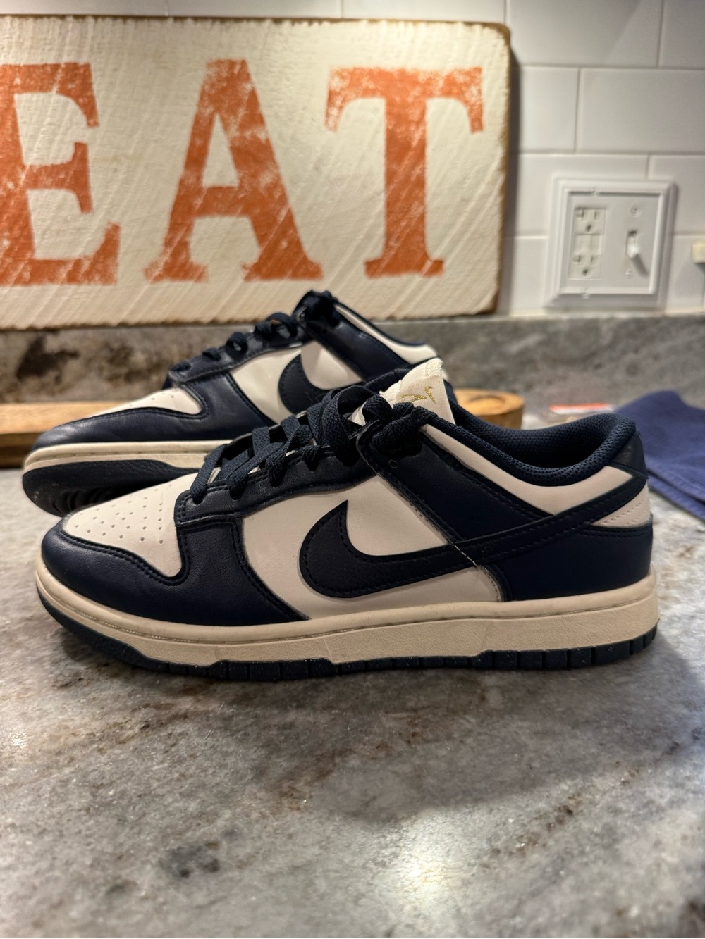Nike Men’s Low-Top Sneakers in Navy and White